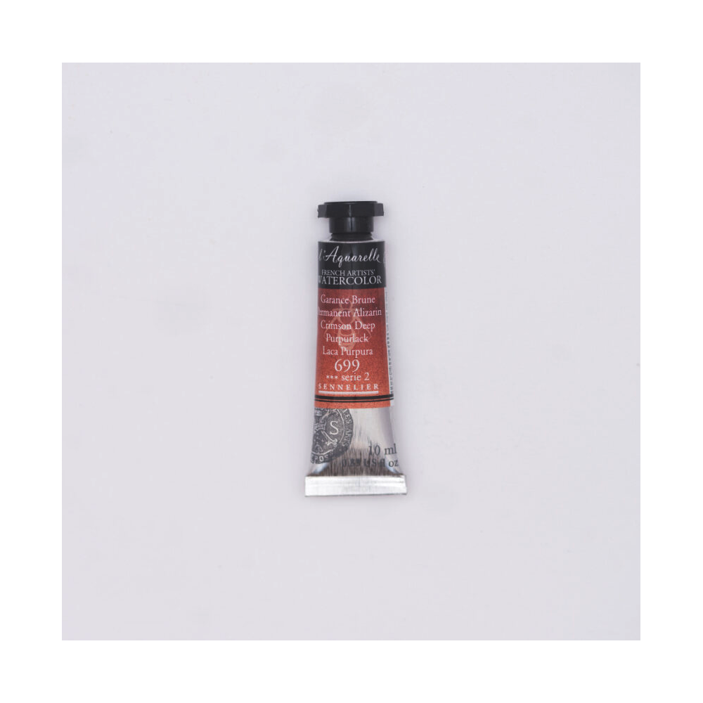 l’Aquarelle watercolor paint - Sennelier - 699, Permanent Alizarin Crimson Deep, 10 ml
