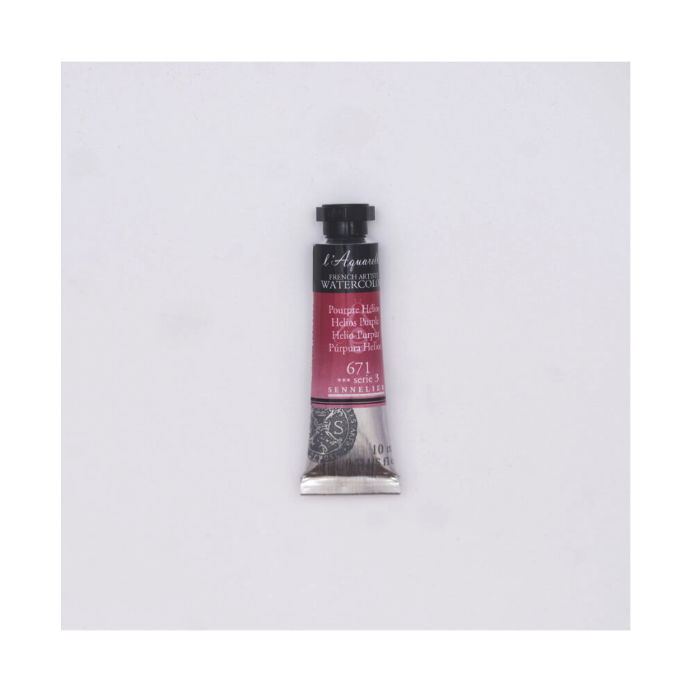 Farba akwarelowa l’Aquarelle - Sennelier - 671, Helios Purple, 10 ml