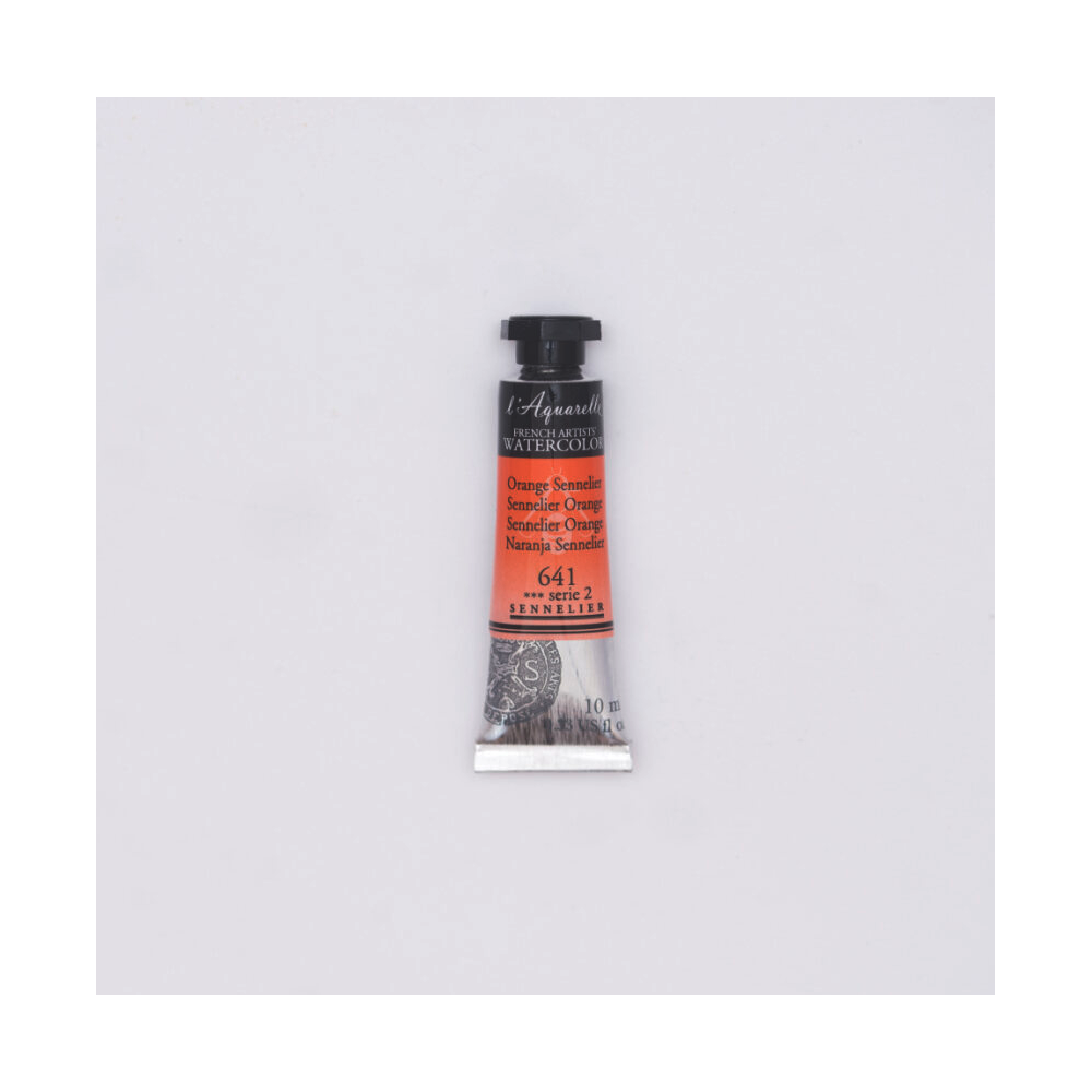 l’Aquarelle watercolor paint - Sennelier - 641, Sennelier Orange, 10 ml