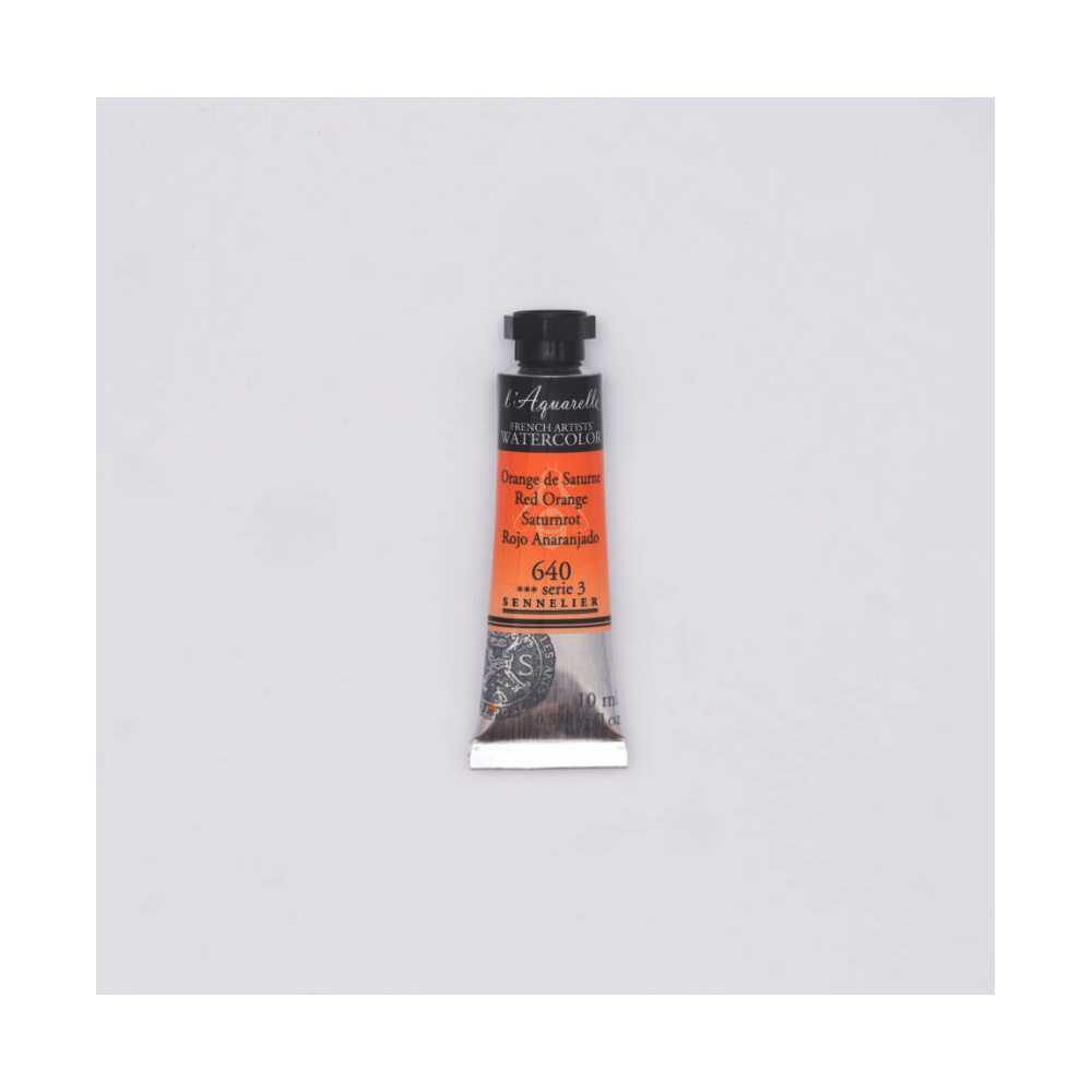 l’Aquarelle watercolor paint - Sennelier - 640, Red Orange, 10 ml