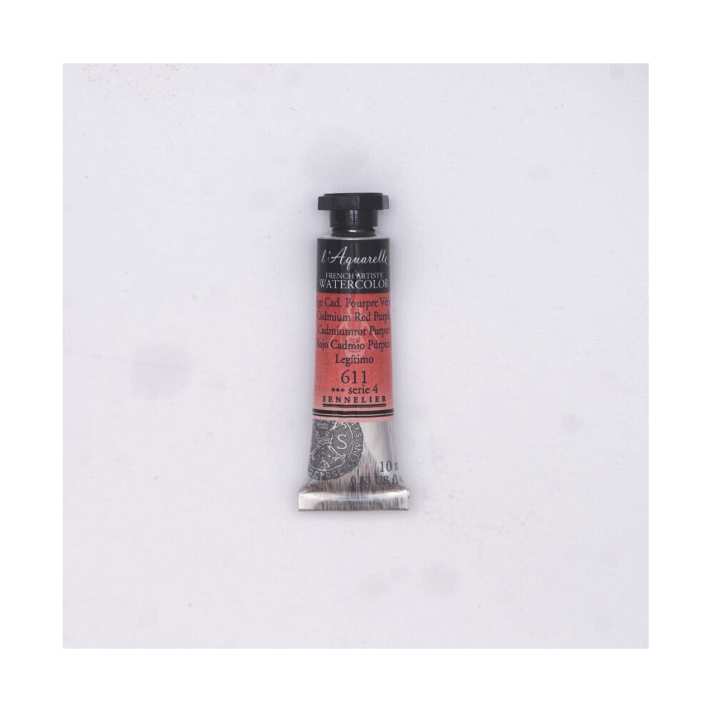 l’Aquarelle watercolor paint - Sennelier - 611, Cadmium Red Purple, 10 ml