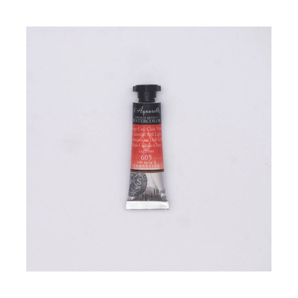 l’Aquarelle watercolor paint - Sennelier - 605, Cadmium Red Light, 10 ml