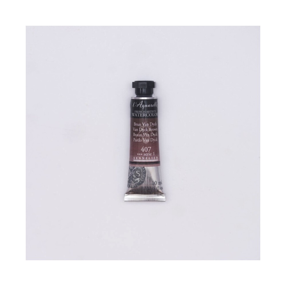 Farba akwarelowa l’Aquarelle - Sennelier - 407 Van Dyck Brown 10 ml