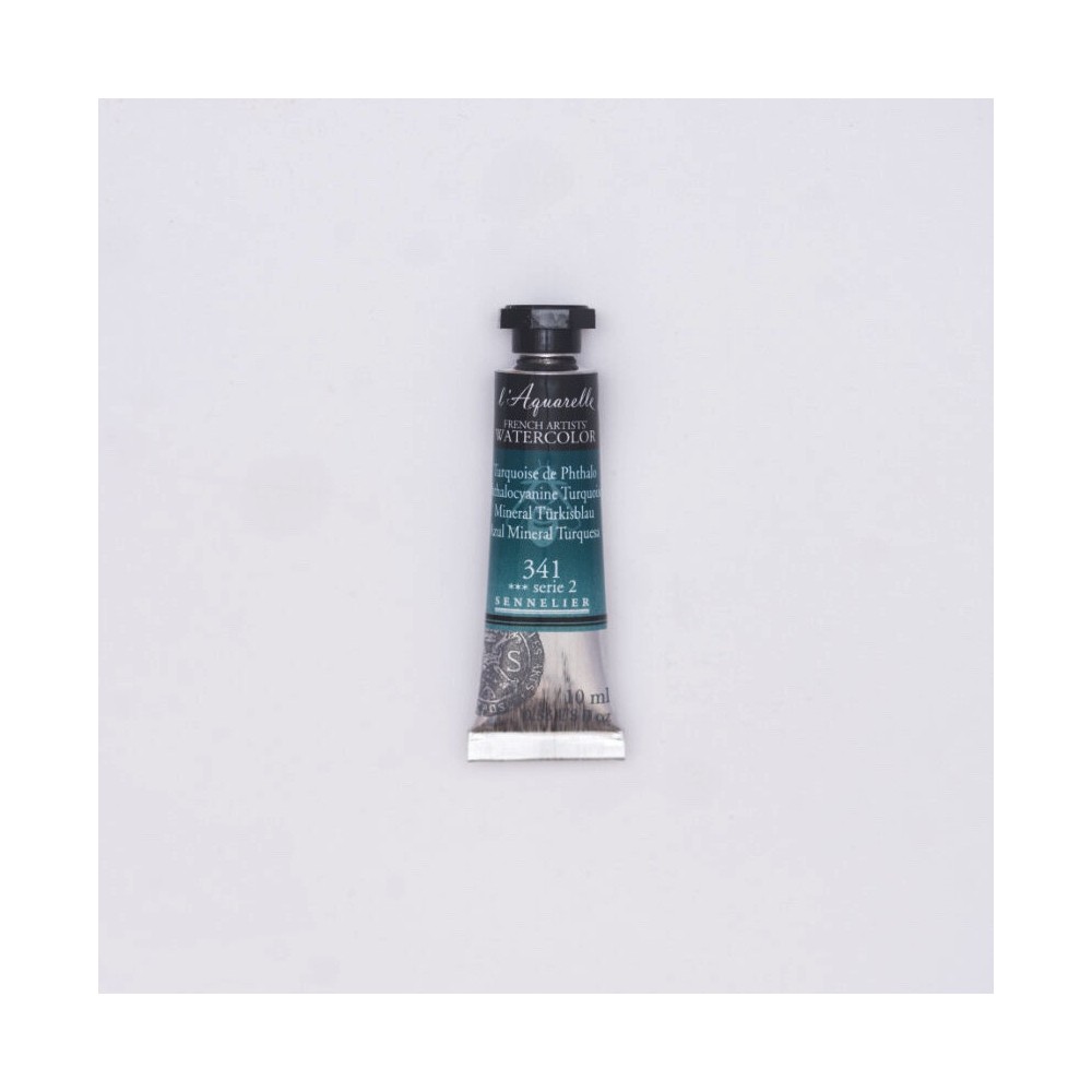 l’Aquarelle watercolor paint - Sennelier - 341, Phthalocyanine Turquoise, 10 ml