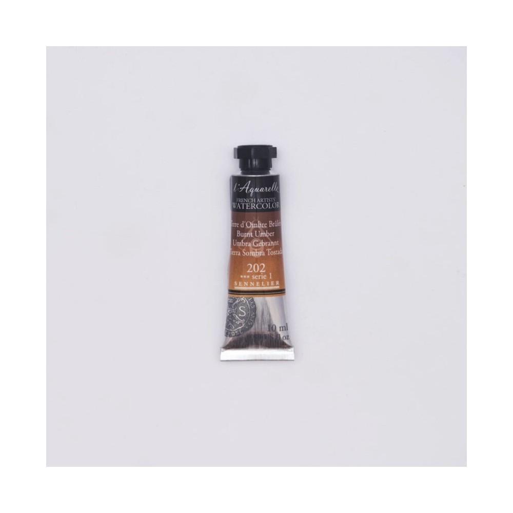 l’Aquarelle watercolor paint - Sennelier - 202 Burnt Umber, 10 ml