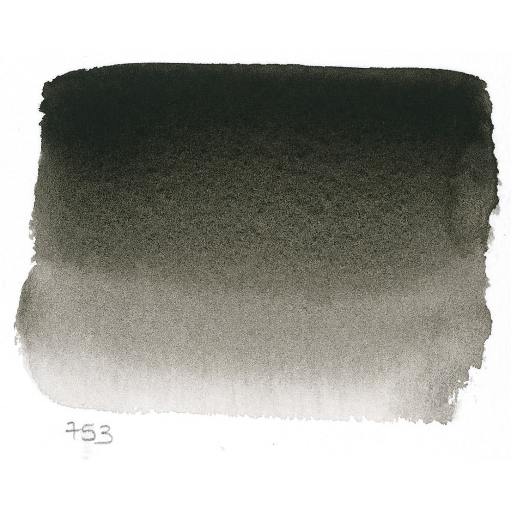 Farba akwarelowa w półkostce l’Aquarelle - Sennelier - 753 Lamp Black
