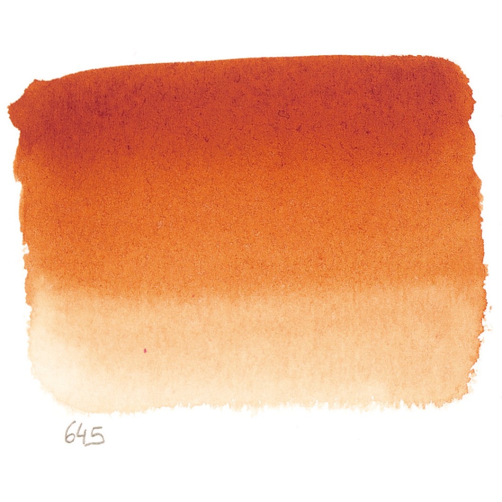 l’Aquarelle watercolor paint half pan - Sennelier - 645, Chinese Orange