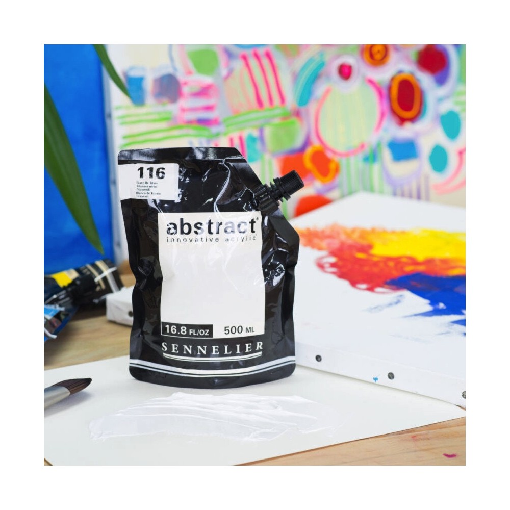 Farba akrylowa Abstract - Sennelier - 116 Titanium White 500 ml