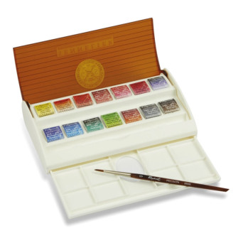 Zestaw akwareli w półkostkach l'Aquarelle Travel Box - Sennelier - 14 szt.