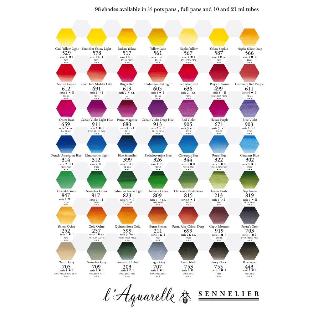 Zestaw akwareli w półkostkach l'Aquarelle Aqua-mini - Sennelier - 8 szt.