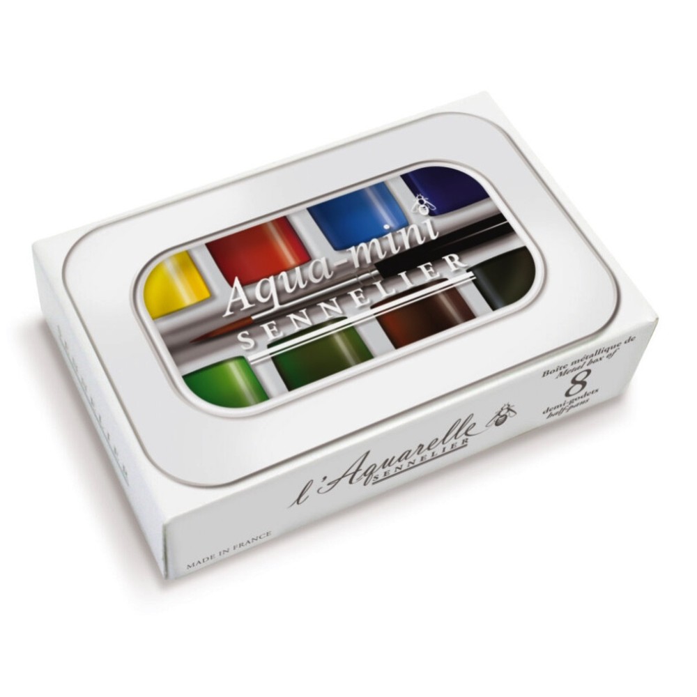 Zestaw akwareli w półkostkach l'Aquarelle Aqua-mini - Sennelier - 8 szt.