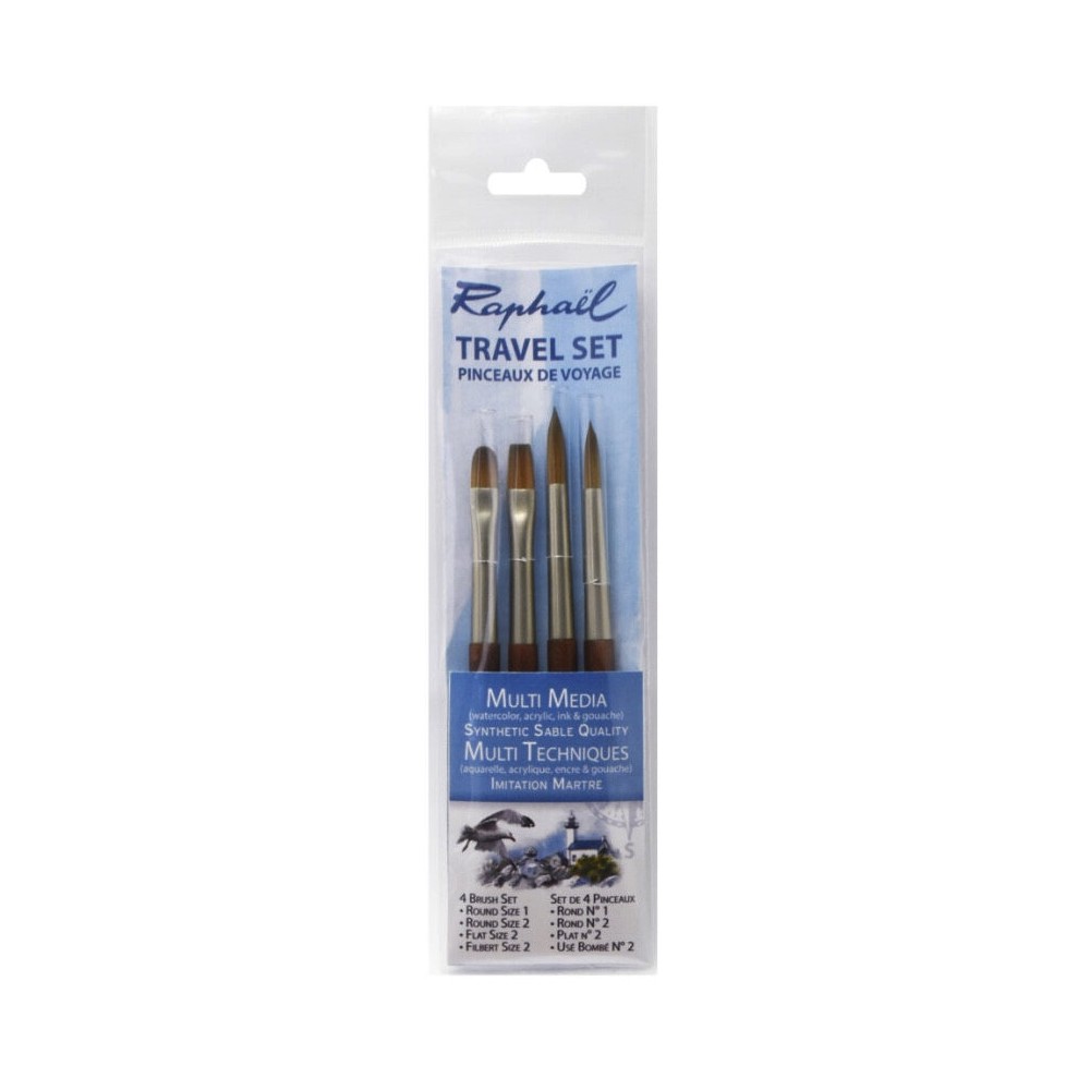 Travel brush set - Raphael - 4 pcs.