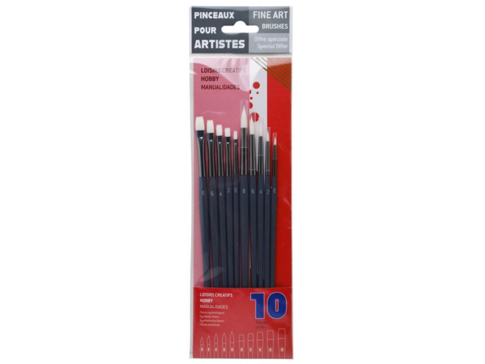 Hobby synthetic brush set - Raphael - 10 pcs.