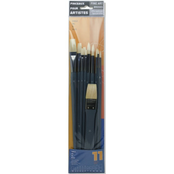 Zestaw pędzli naturalnych szczecinowych Oil - Raphael - 11 szt.