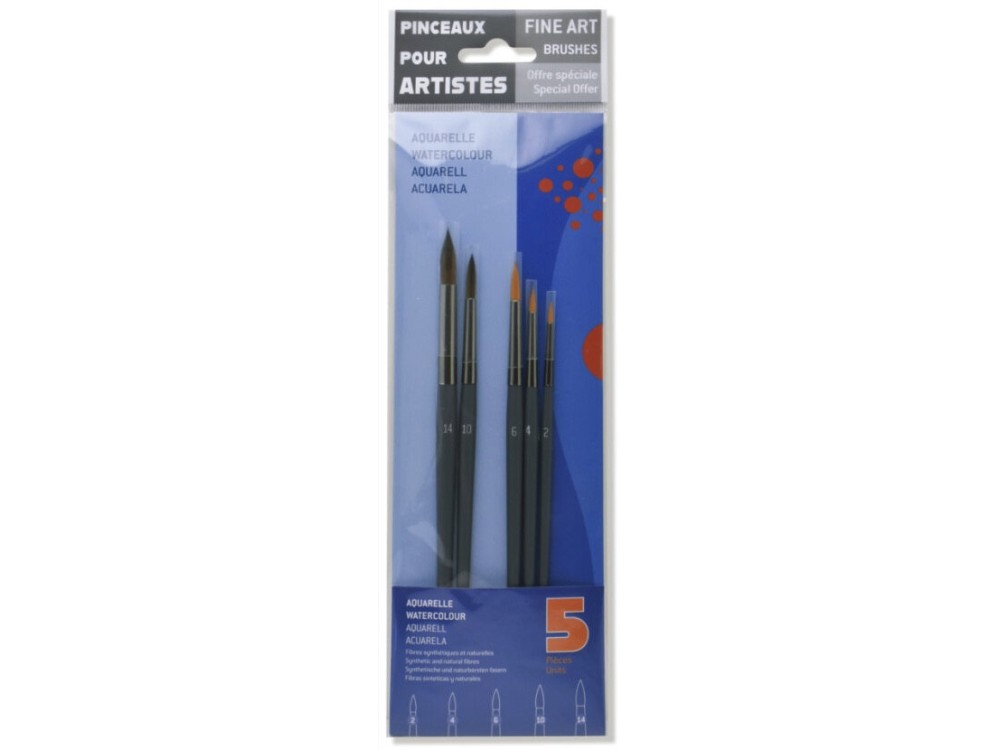 Fine Art watercolor brush set - Raphael - 5 pcs.