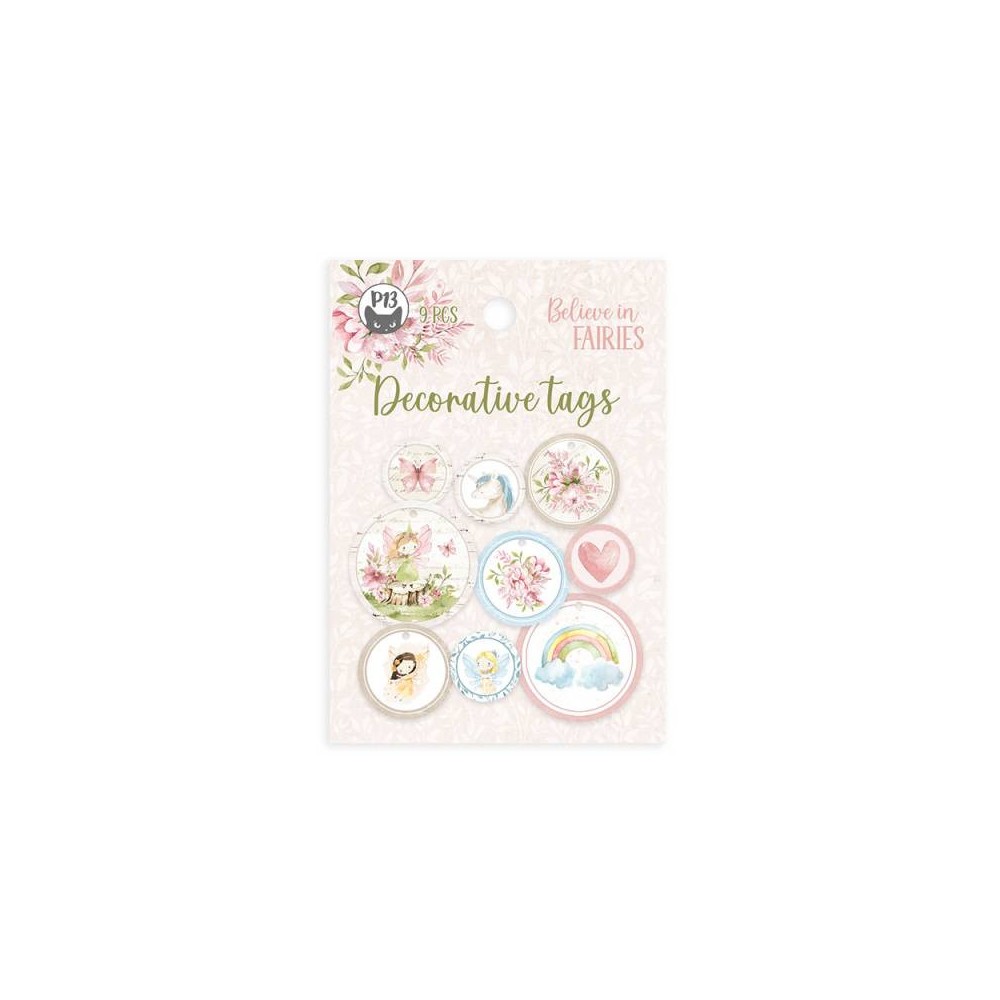 Decorative tag set - Piątek Trzynastego - Believe in Fairies 01 9 pcs.