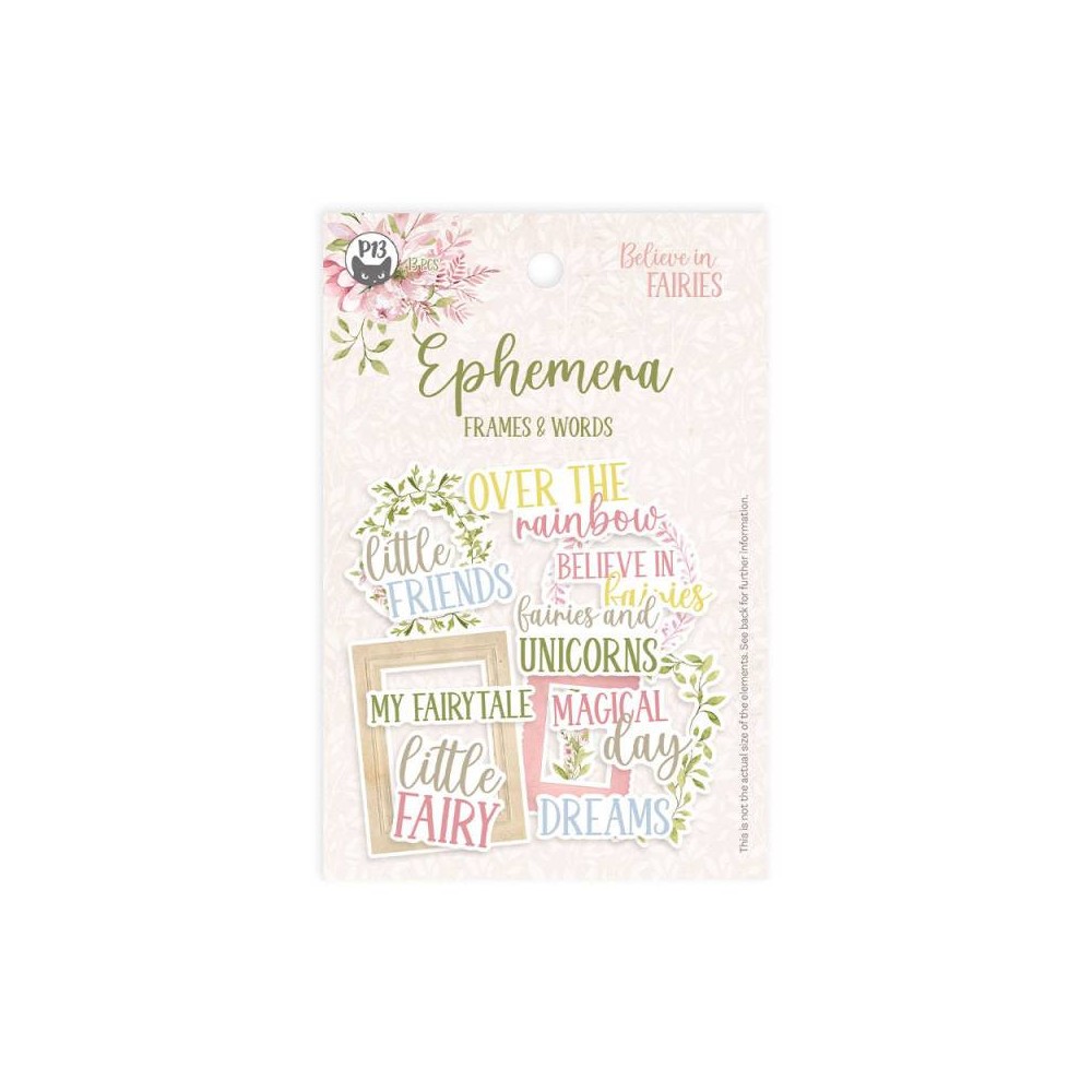 Set of Ephemera frames & words - Piątek Trzynastego - Believe in Fairies 13 pcs.