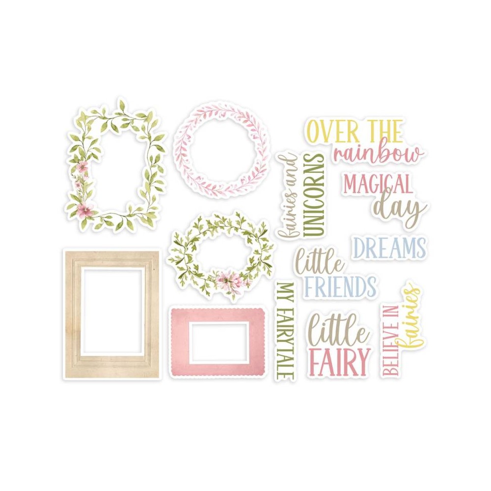 Set of Ephemera frames & words - Piątek Trzynastego - Believe in Fairies 13 pcs.
