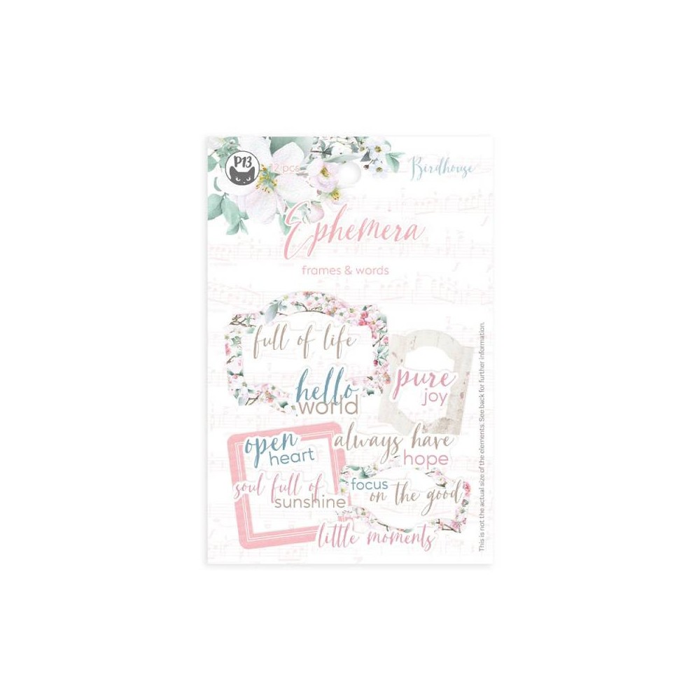 Ephemera Frames & Words - Piątek Trzynastego - Birdhouse 12 pcs.