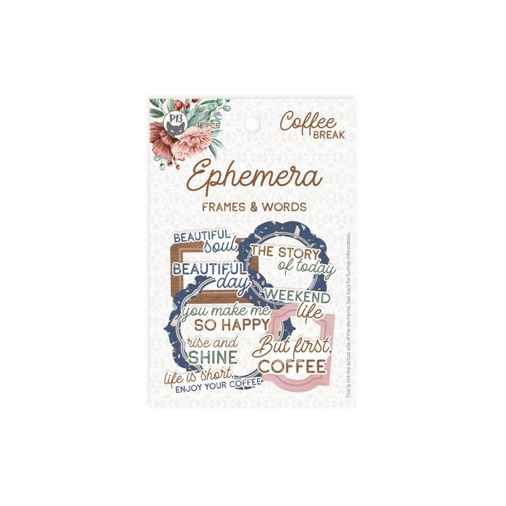 Zestaw elementów Frames & Words - Piątek Trzynastego - Coffee Break 12 szt.