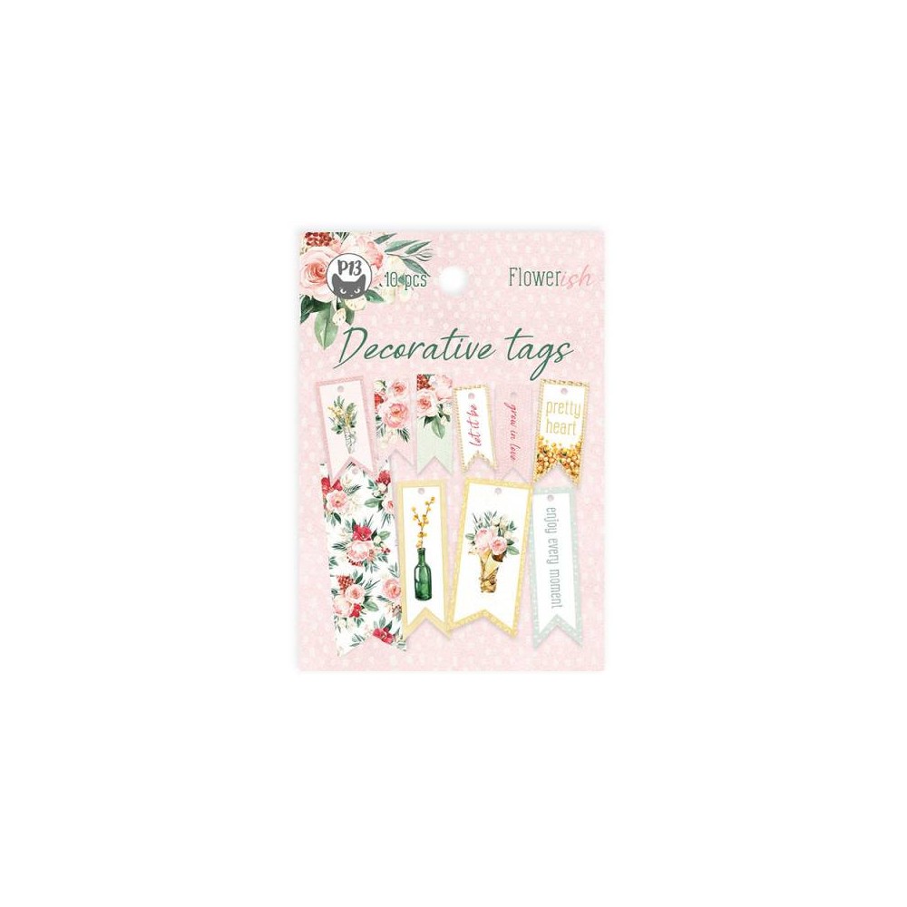 Tags set - Piątek Trzynastego - Flowerish 02 10 pcs.