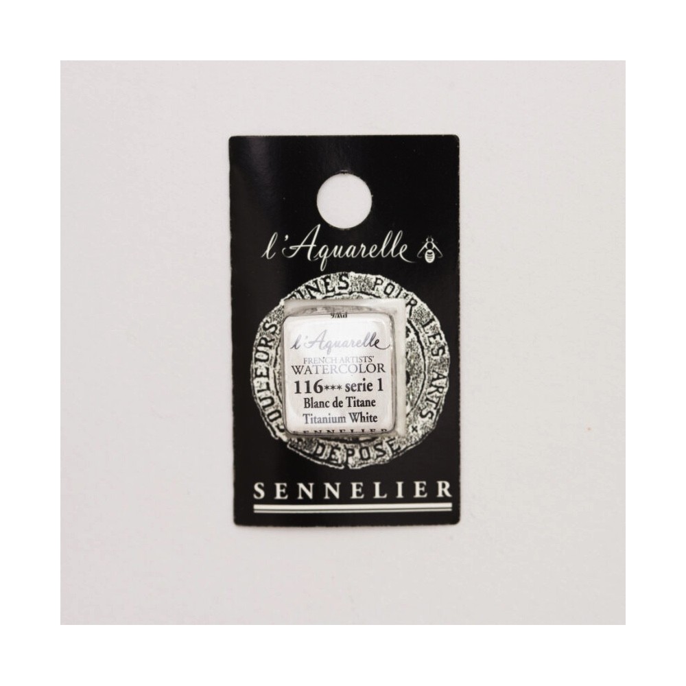 l’Aquarelle watercolor paint half pan - Sennelier - 116 Titanium White
