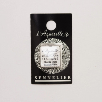 l’Aquarelle watercolor paint half pan - Sennelier - 116 Titanium White