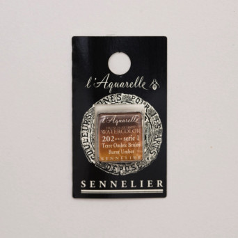 Farba akwarelowa w półkostce l’Aquarelle - Sennelier - 202 Burnt Umber