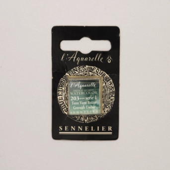 Farba akwarelowa w półkostce l’Aquarelle - Sennelier - 203 Greenish Umber