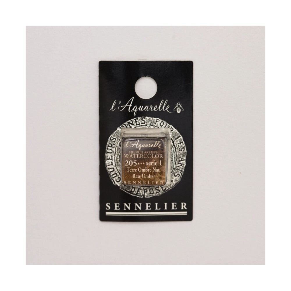 Farba akwarelowa w półkostce l’Aquarelle - Sennelier - 205 Raw Umber