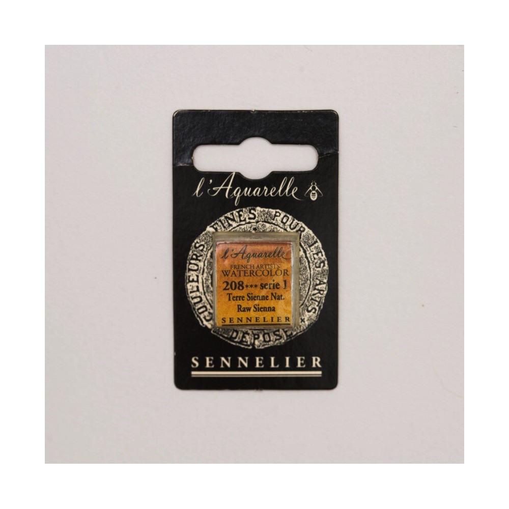 l’Aquarelle watercolor paint half pan - Sennelier - 208 Raw Sienna