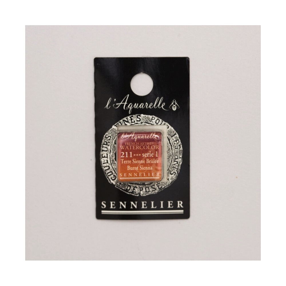 Farba akwarelowa w półkostce l’Aquarelle - Sennelier - 211 Burnt Sienna