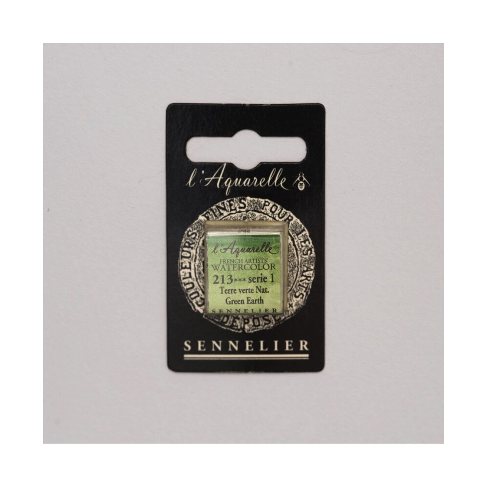 l’Aquarelle watercolor paint half pan - Sennelier - 213 Green Earth