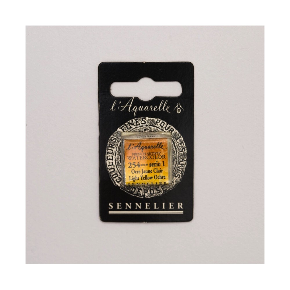 l’Aquarelle watercolor paint half pan - Sennelier - 254 Light Yellow Ochre