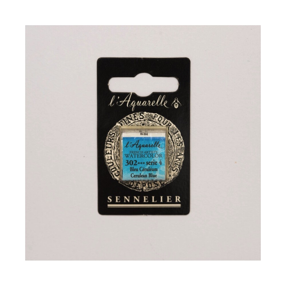 l’Aquarelle watercolor paint half pan - Sennelier - 302 Cerulean Blue