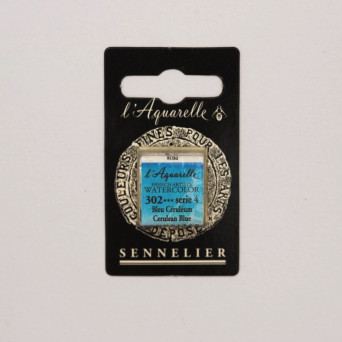 Farba akwarelowa w półkostce l’Aquarelle - Sennelier - 302 Cerulean Blue
