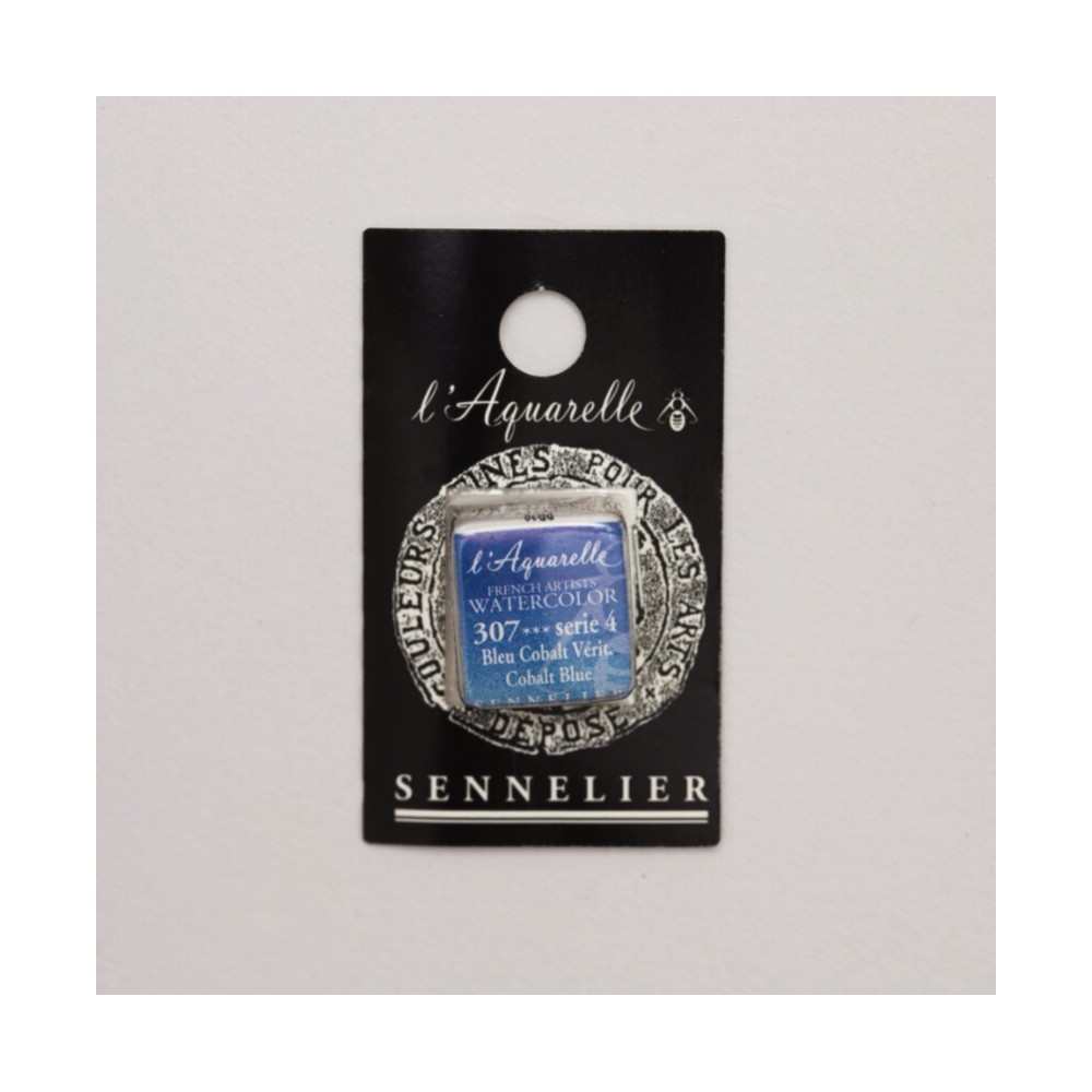 l’Aquarelle watercolor paint half pan - Sennelier - 307 Cobalt Blue