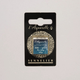 l’Aquarelle watercolor paint half pan - Sennelier - 308 Indigo