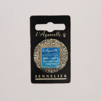 l’Aquarelle watercolor paint half pan - Sennelier - 309 Cobalt Deep