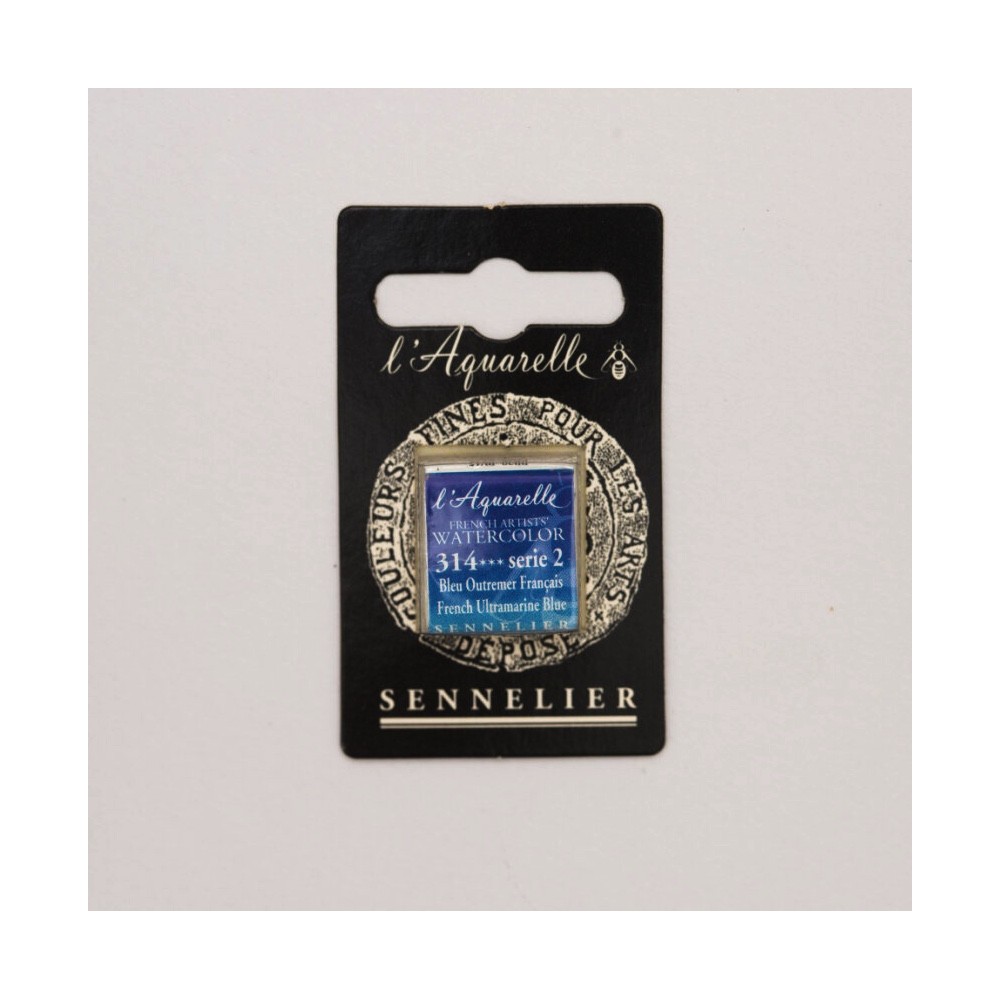 Farba akwarelowa w półkostce l’Aquarelle - Sennelier - 314 French Ultramarine Blue