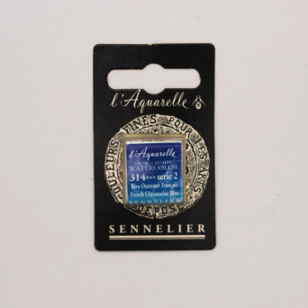 Farba akwarelowa w półkostce l’Aquarelle - Sennelier - 314 French Ultramarine Blue
