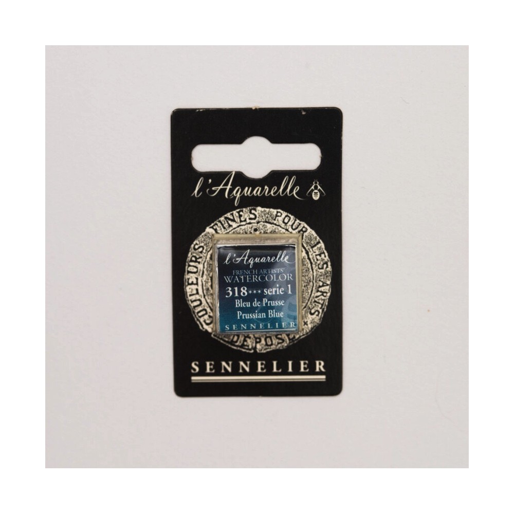 l’Aquarelle watercolor paint half pan - Sennelier - 318 Prussian Blue