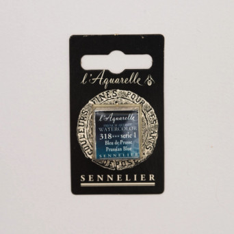 Farba akwarelowa w półkostce l’Aquarelle - Sennelier - 318 Prussian Blue