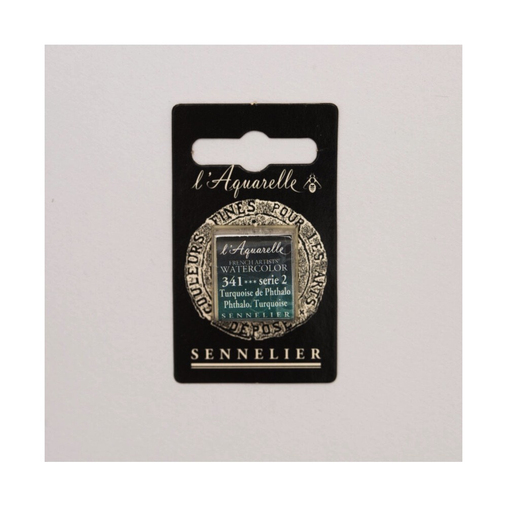 Farba akwarelowa w półkostce l’Aquarelle - Sennelier - 341 Phthalo Turquoise