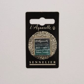 l’Aquarelle watercolor paint half pan - Sennelier - 341 Phthalo Turquoise