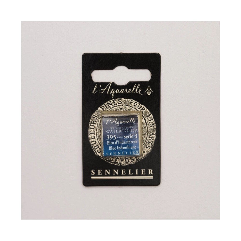 Farba akwarelowa w półkostce l’Aquarelle - Sennelier - 395 Blue Indanthrene