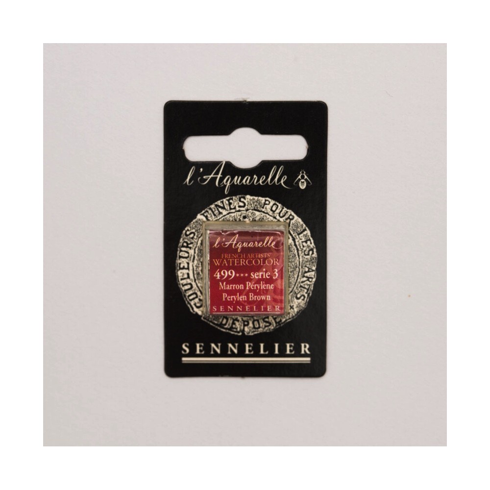 l’Aquarelle watercolor paint half pan - Sennelier - 499 Perylen Brown