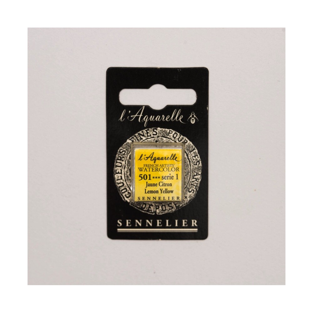 Farba akwarelowa w półkostce l’Aquarelle - Sennelier - 501 Lemon Yellow
