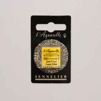 l’Aquarelle watercolor paint half pan - Sennelier - 501 Lemon Yellow