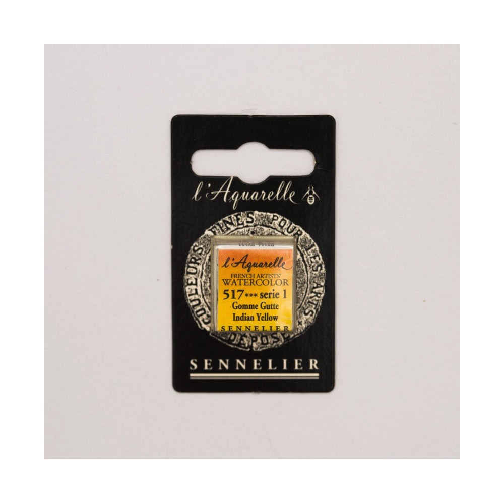 l’Aquarelle watercolor paint half pan - Sennelier - 517 Indian Yellow